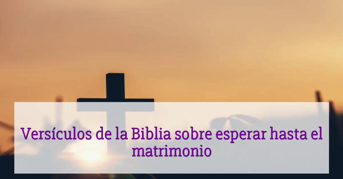 Versículos de la Biblia sobre esperar hasta el matrimonio