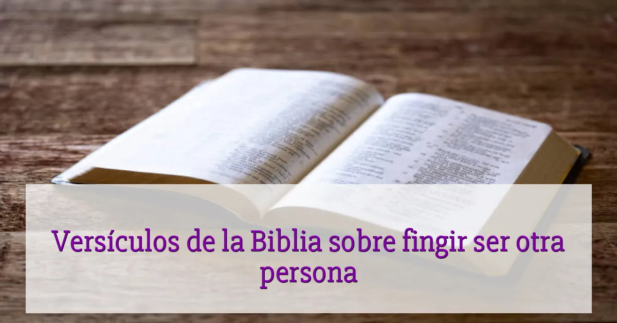 Versículos de la Biblia sobre fingir ser otra persona