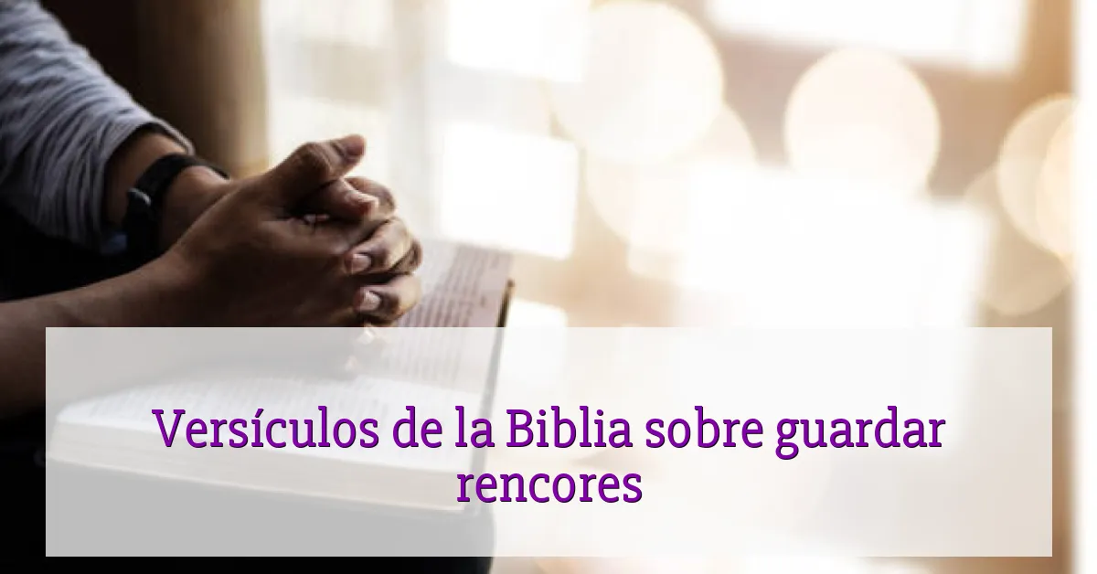Versículos de la Biblia sobre guardar rencores