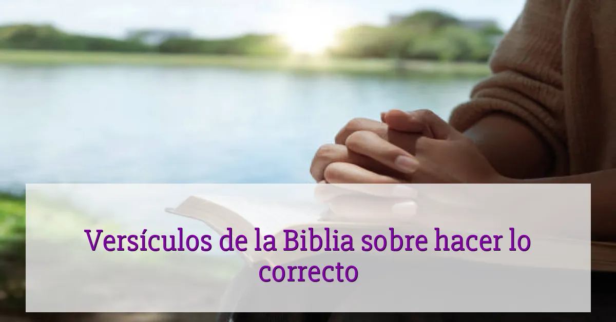 Versículos de la Biblia sobre hacer lo correcto