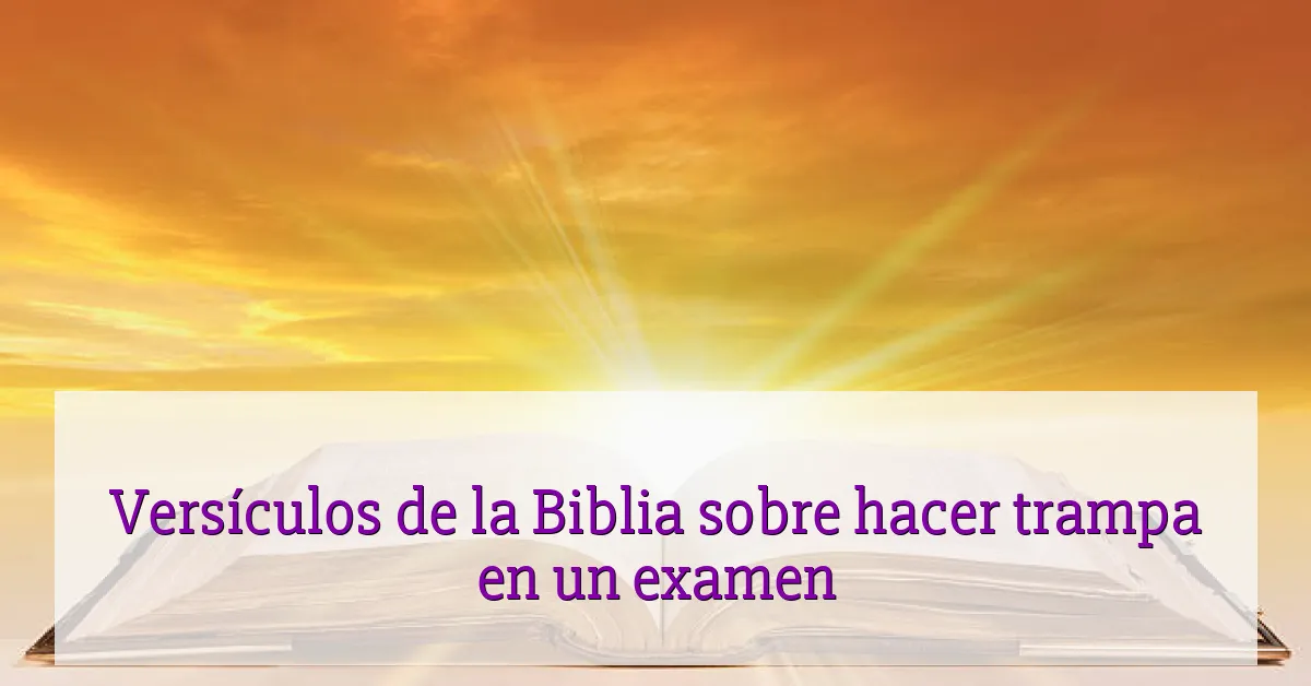 Versículos de la Biblia sobre hacer trampa en un examen
