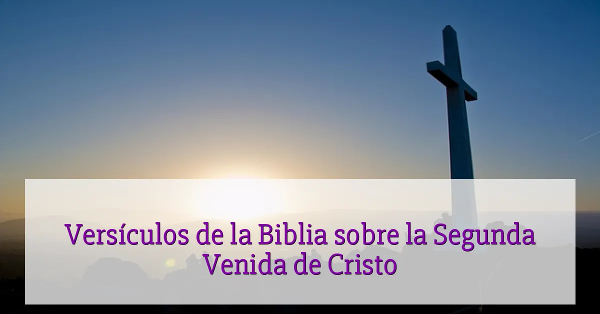 Versículos de la Biblia sobre la Segunda Venida de Cristo