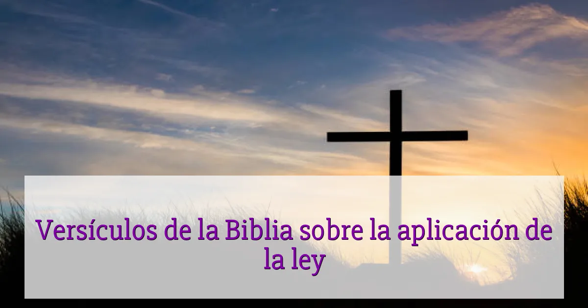Versículos de la Biblia sobre la aplicación de la ley
