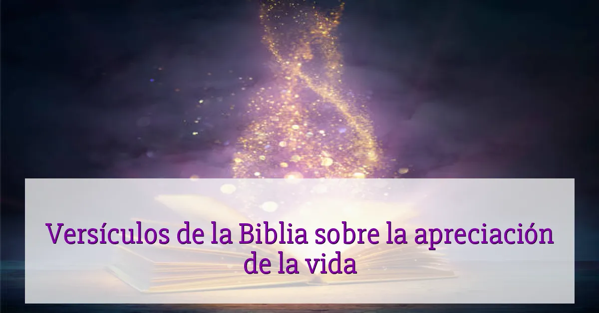 Versículos de la Biblia sobre la apreciación de la vida