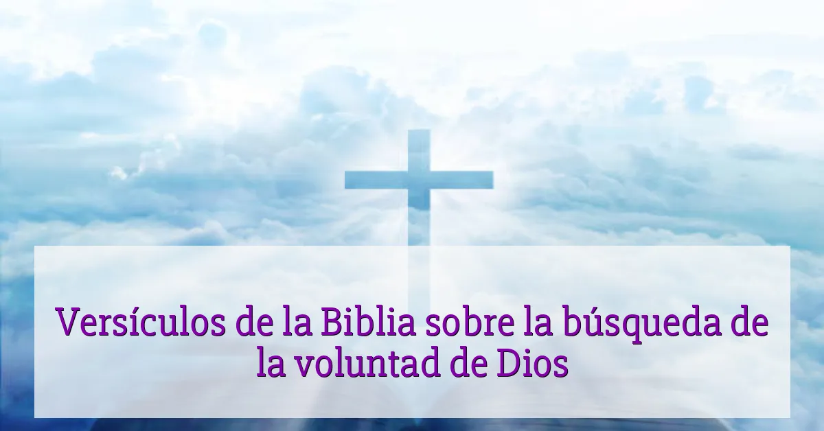 Versículos de la Biblia sobre la búsqueda de la voluntad de Dios
