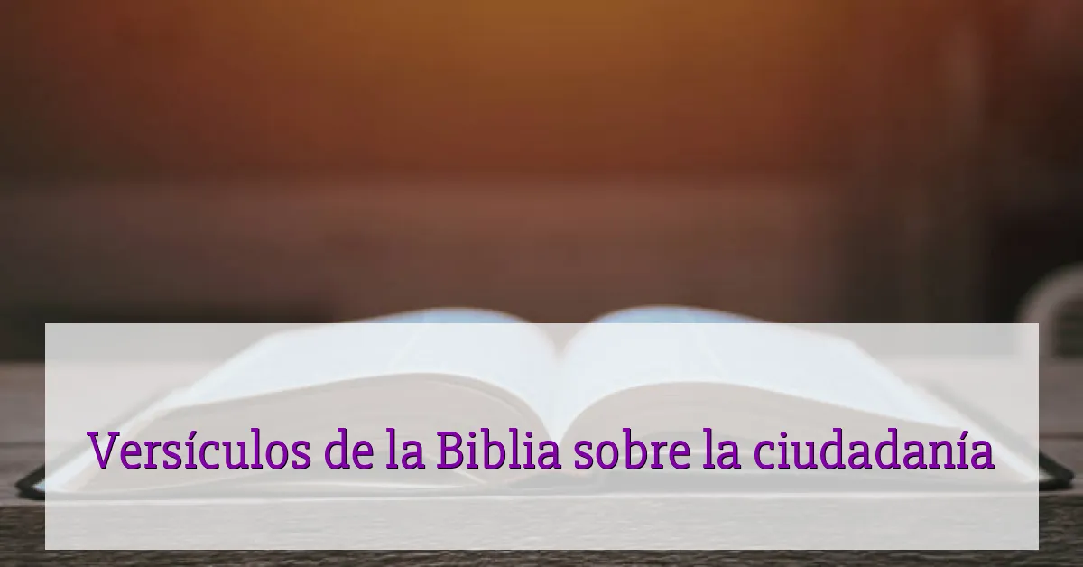 Versículos de la Biblia sobre la ciudadanía
