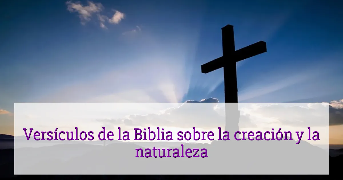 Versículos de la Biblia sobre la creación y la naturaleza