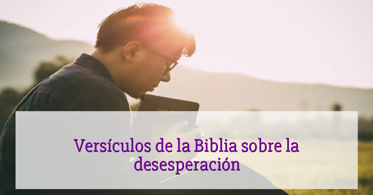 Versículos de la Biblia sobre la desesperación