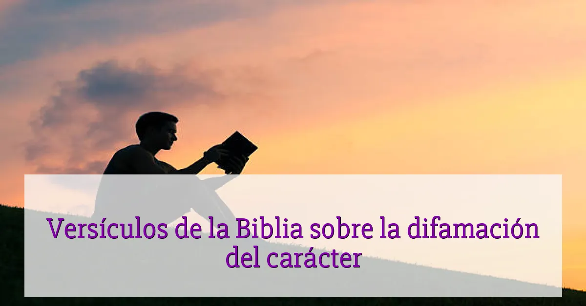 Versículos de la Biblia sobre la difamación del carácter
