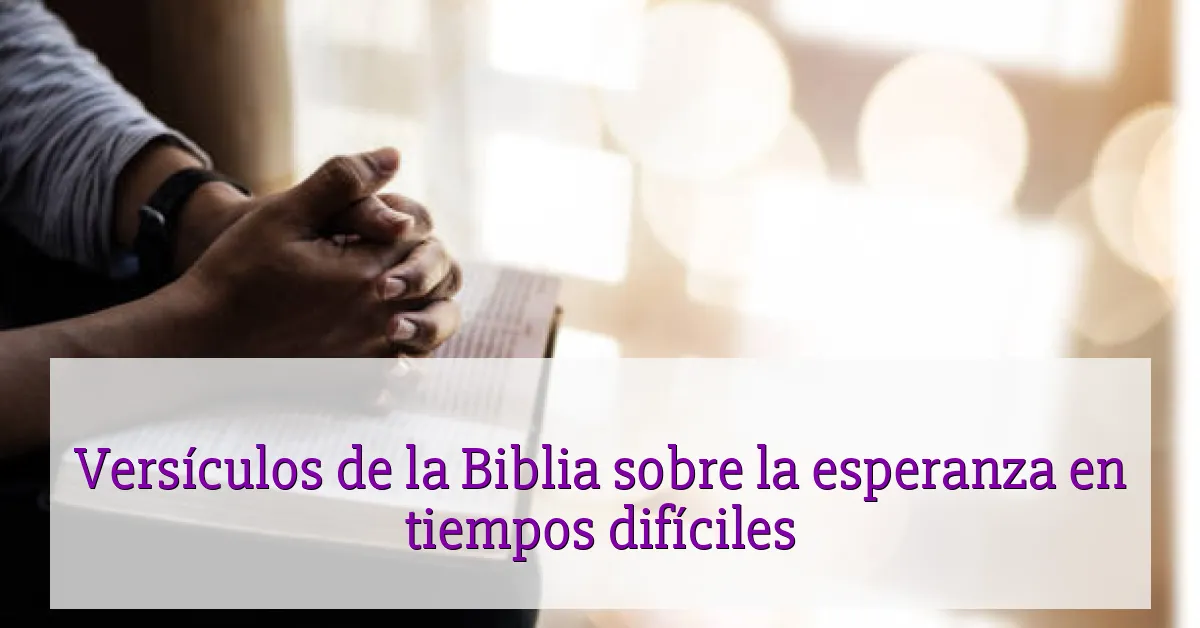 Versículos de la Biblia sobre la esperanza en tiempos difíciles