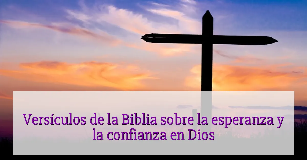 Versículos de la Biblia sobre la esperanza y la confianza en Dios