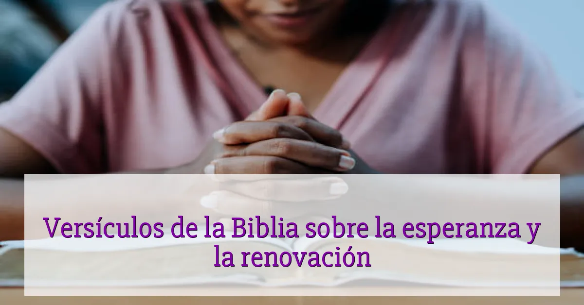 Versículos de la Biblia sobre la esperanza y la renovación