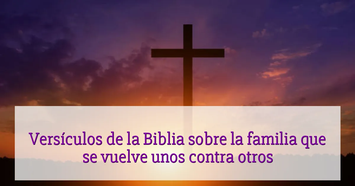 Versículos de la Biblia sobre la familia que se vuelve unos contra otros