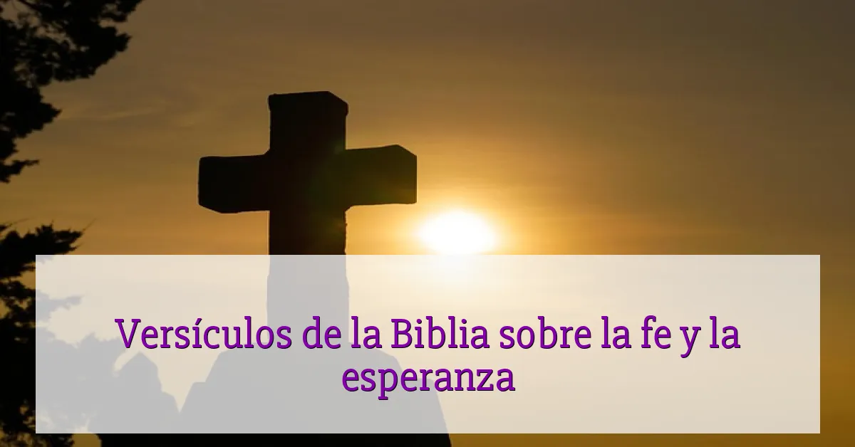 Versículos de la Biblia sobre la fe y la esperanza