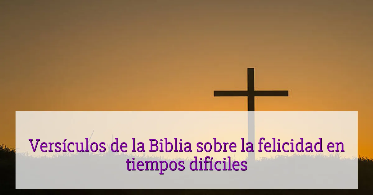 Versículos de la Biblia sobre la felicidad en tiempos difíciles
