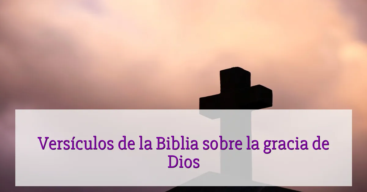 Versículos de la Biblia sobre la gracia de Dios