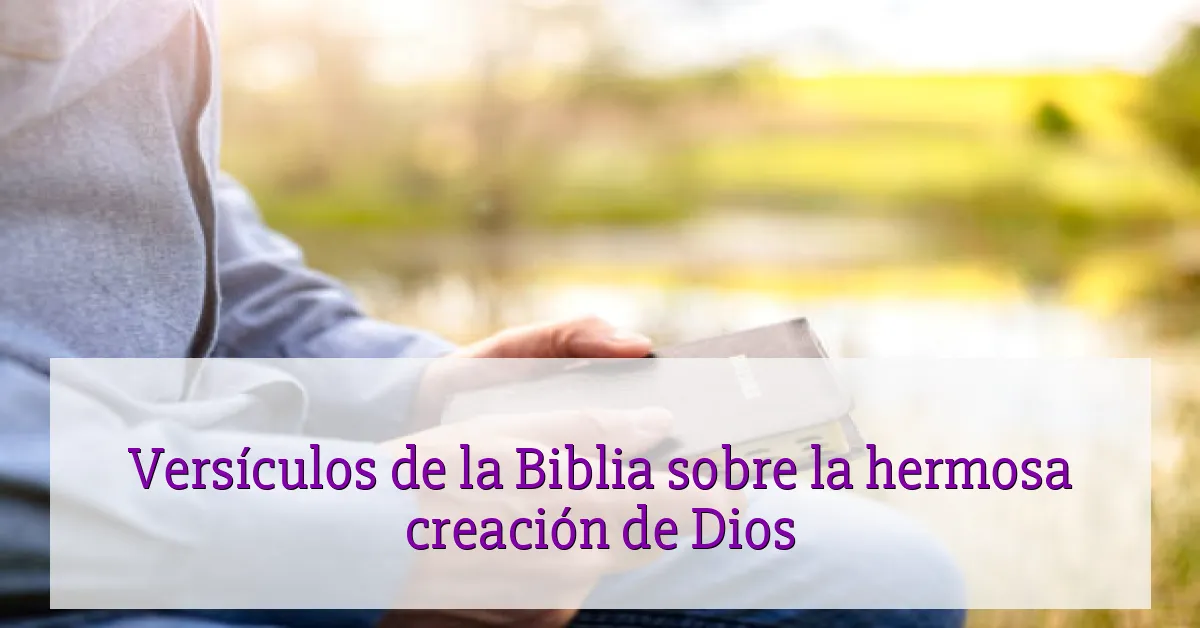 Versículos de la Biblia sobre la hermosa creación de Dios