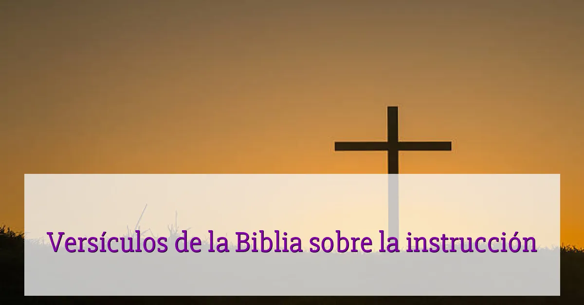 Versículos de la Biblia sobre la instrucción