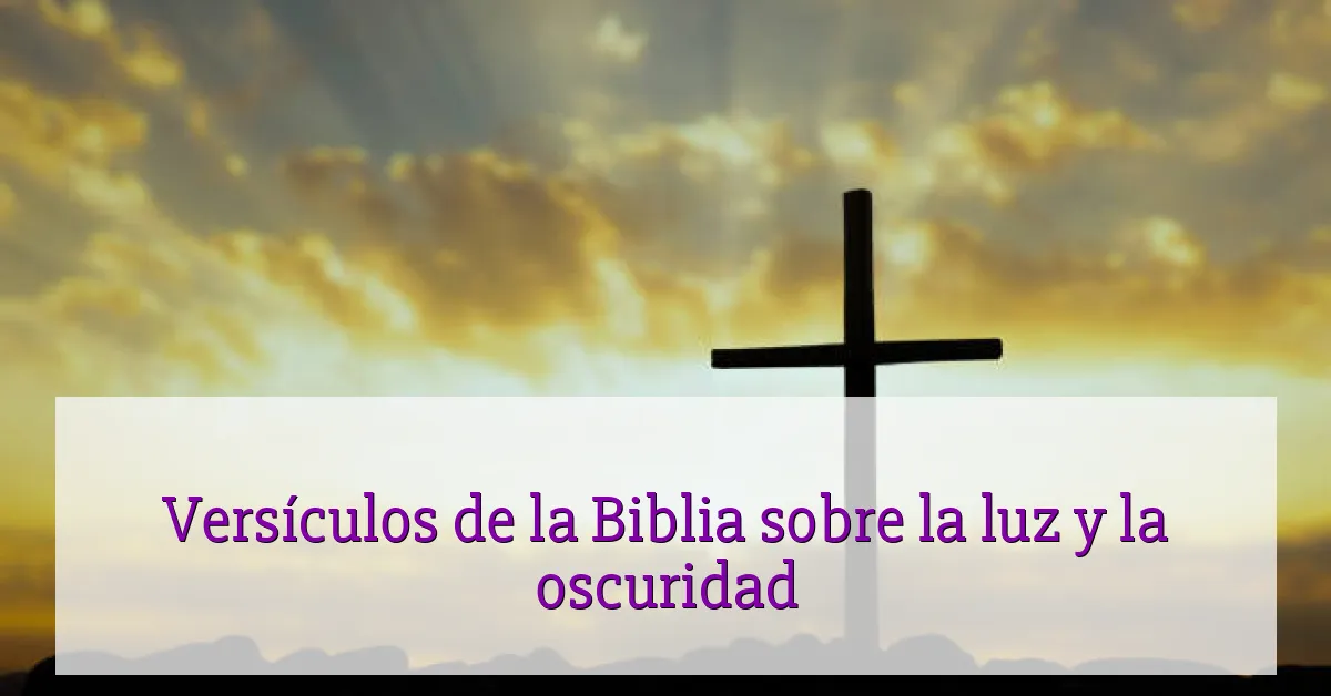 Versículos de la Biblia sobre la luz y la oscuridad
