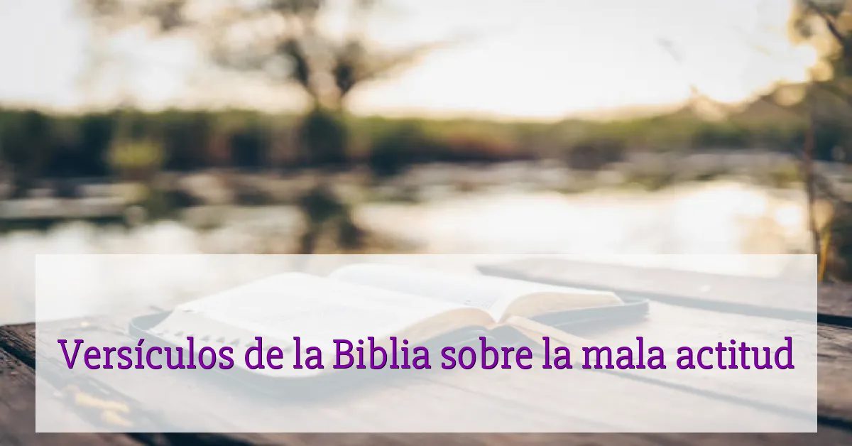 Versículos de la Biblia sobre la mala actitud