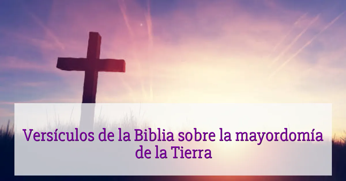 Versículos de la Biblia sobre la mayordomía de la Tierra