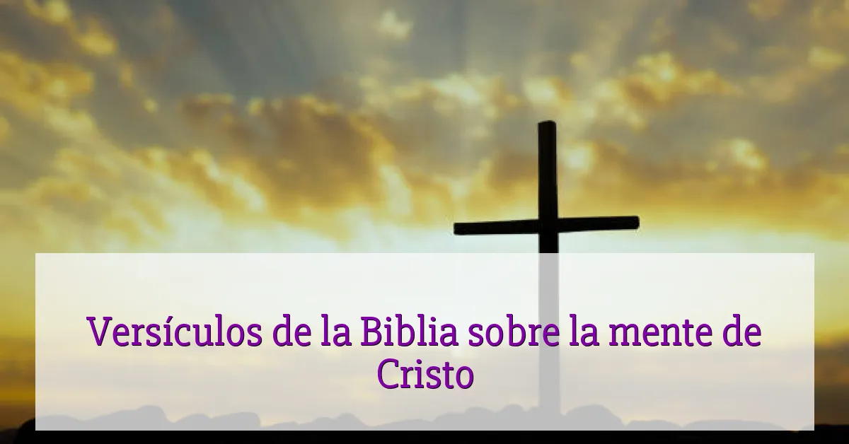 Versículos de la Biblia sobre la mente de Cristo