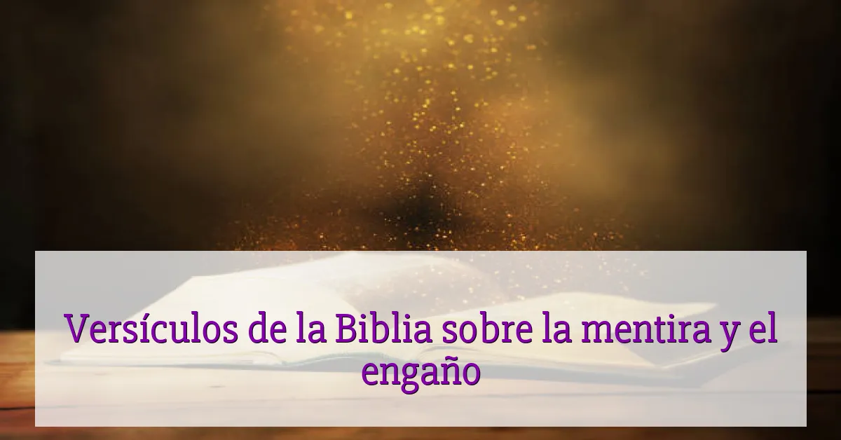 Versículos de la Biblia sobre la mentira y el engaño