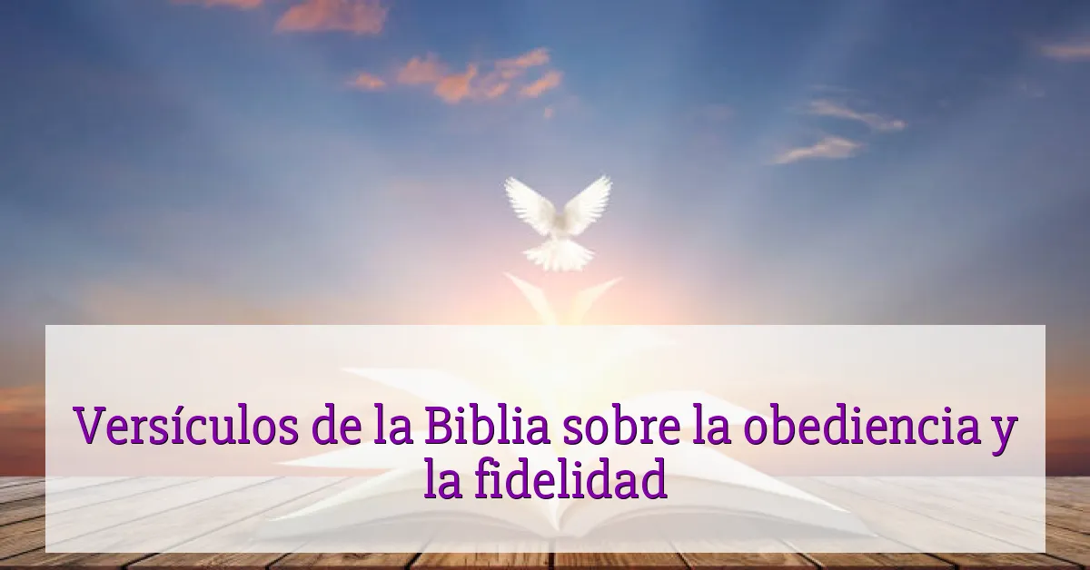 Versículos de la Biblia sobre la obediencia y la fidelidad