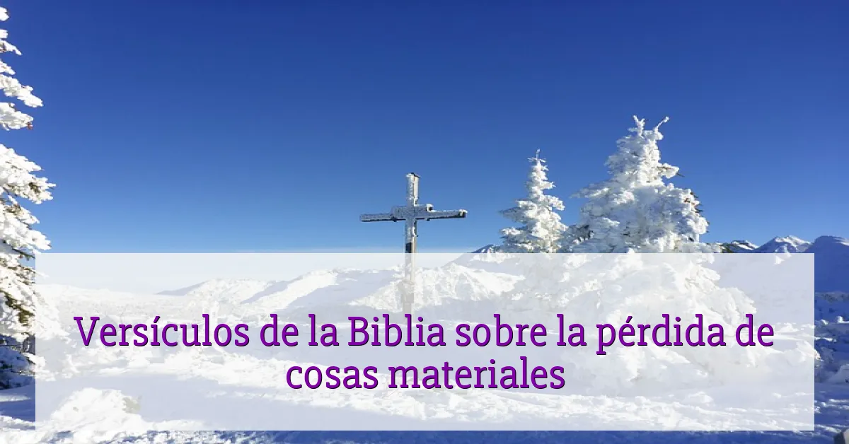 Versículos de la Biblia sobre la pérdida de cosas materiales