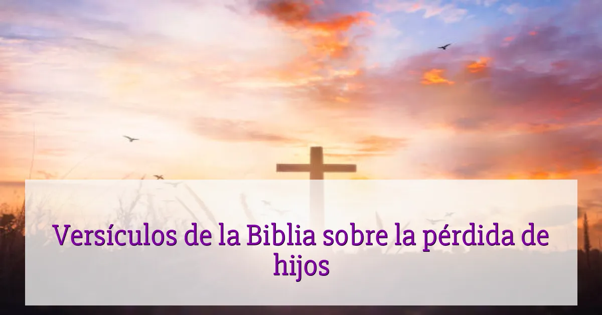 Versículos de la Biblia sobre la pérdida de hijos