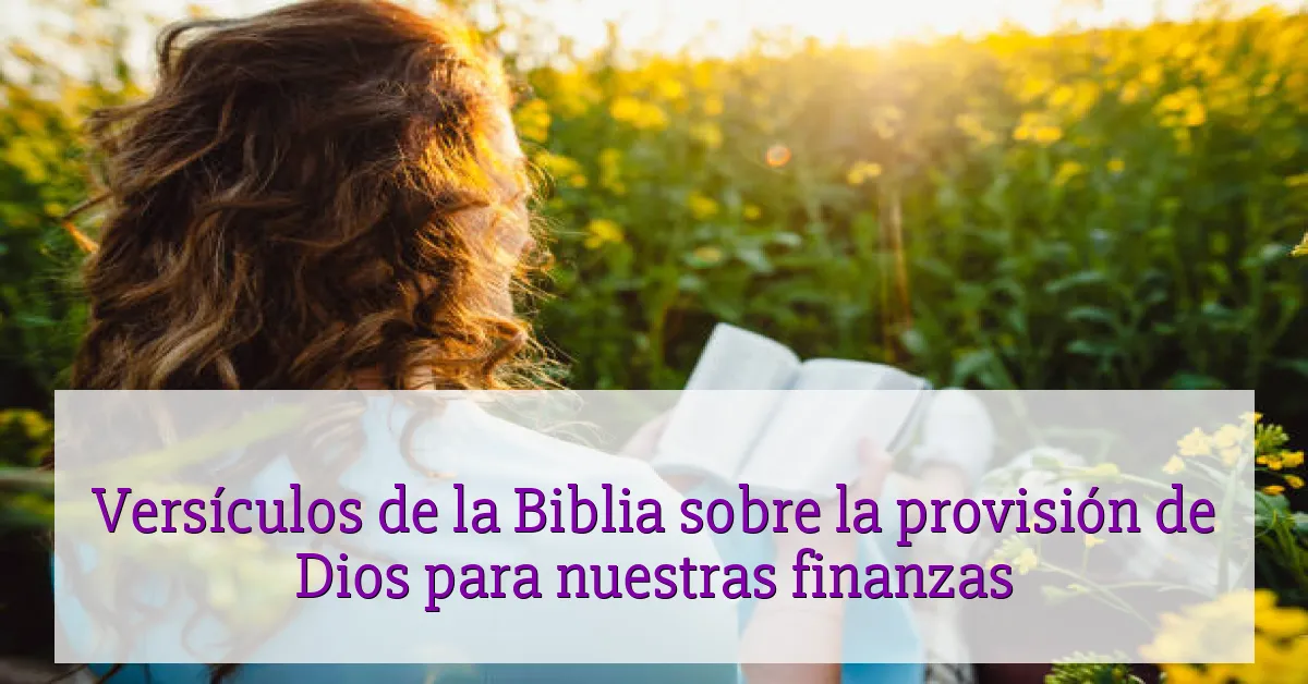 Versículos de la Biblia sobre la provisión de Dios para nuestras finanzas