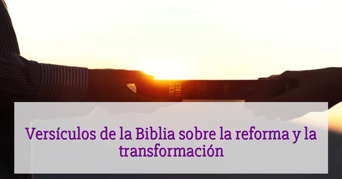 Versículos de la Biblia sobre la reforma y la transformación