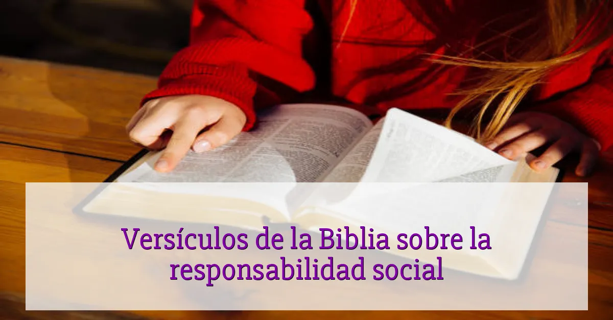 Versículos de la Biblia sobre la responsabilidad social