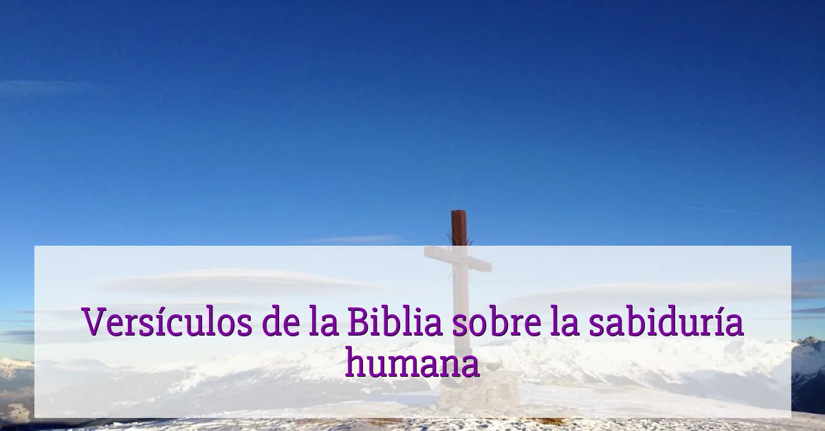 Versículos de la Biblia sobre la sabiduría humana