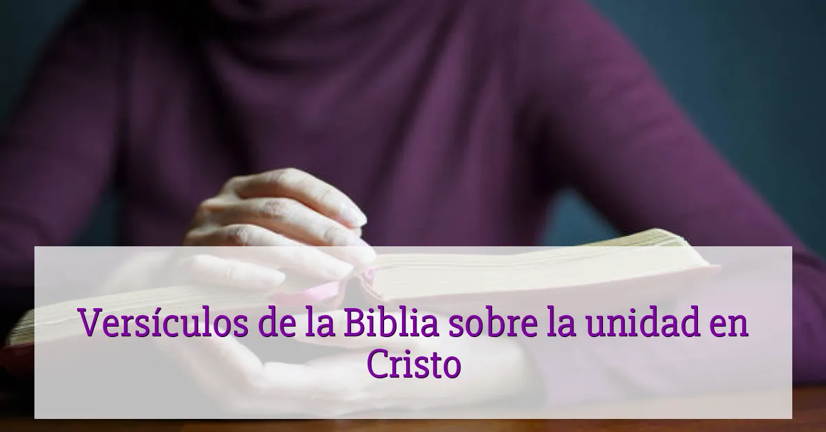 Versículos de la Biblia sobre la unidad en Cristo