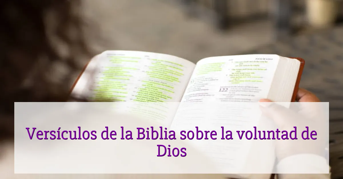Versículos de la Biblia sobre la voluntad de Dios