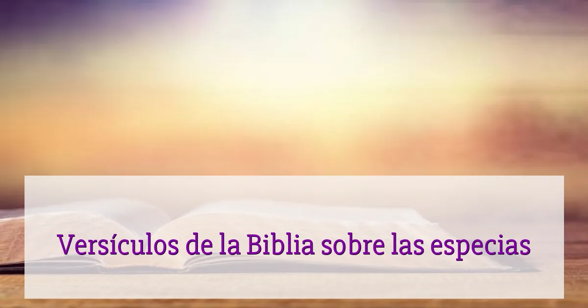 Versículos de la Biblia sobre las especias