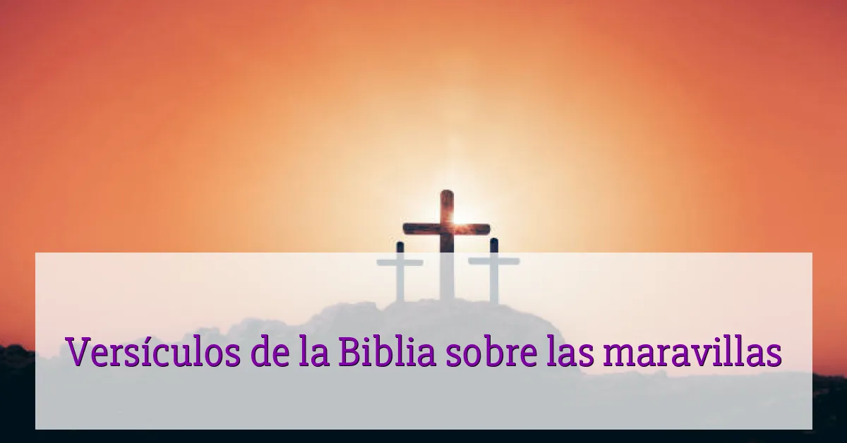 Versículos de la Biblia sobre las maravillas