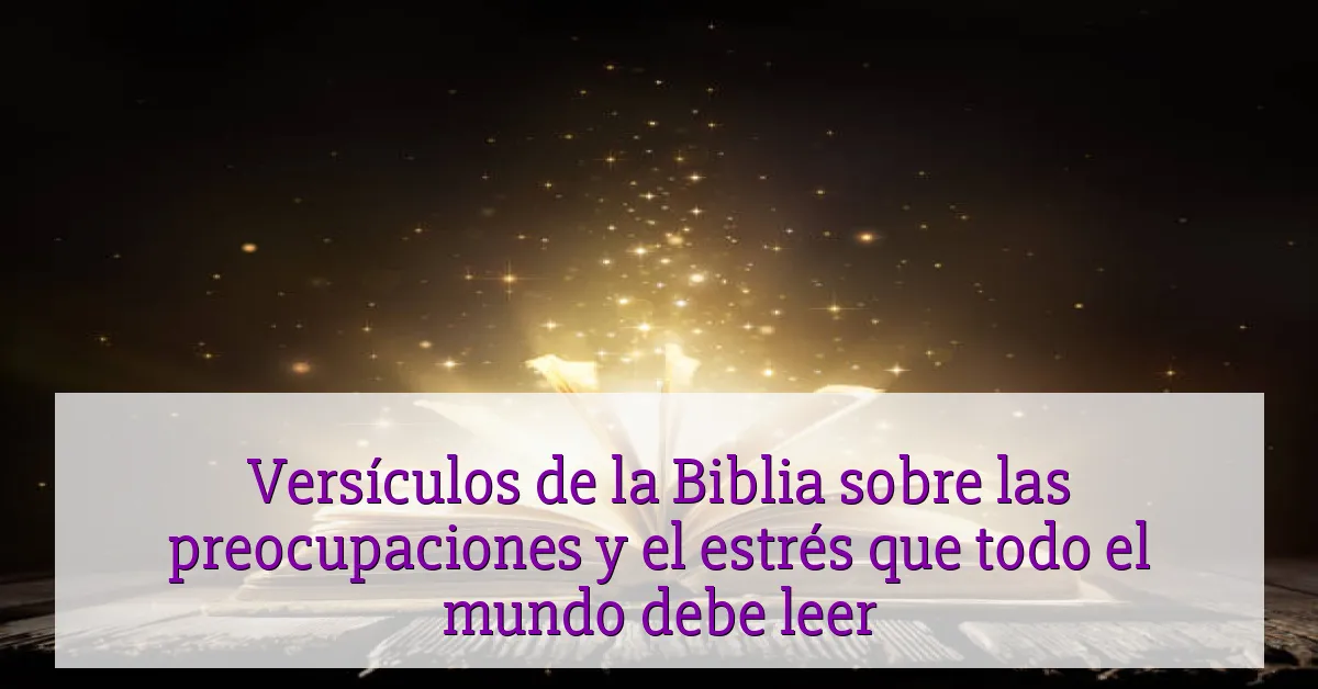 Versículos de la Biblia sobre las preocupaciones y el estrés que todo el mundo debe leer