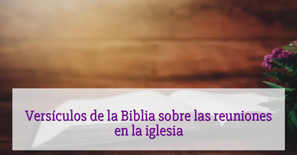 Versículos de la Biblia sobre las reuniones en la iglesia