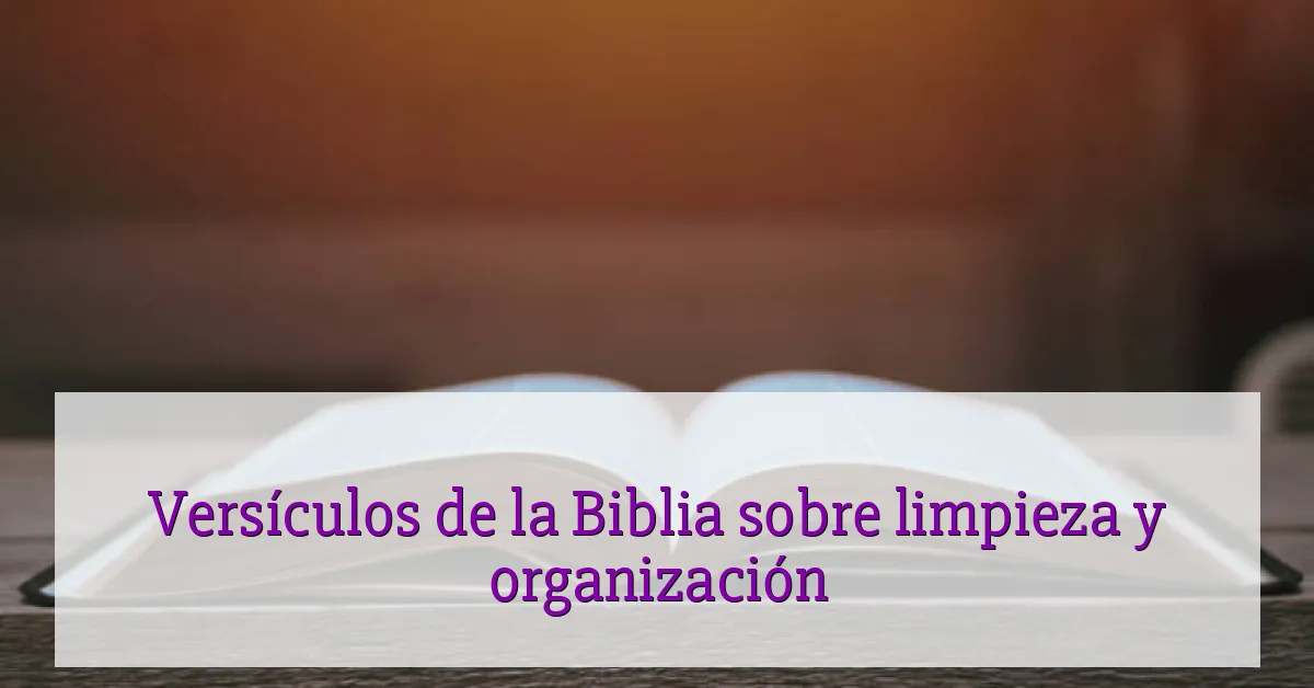 Versículos de la Biblia sobre limpieza y organización