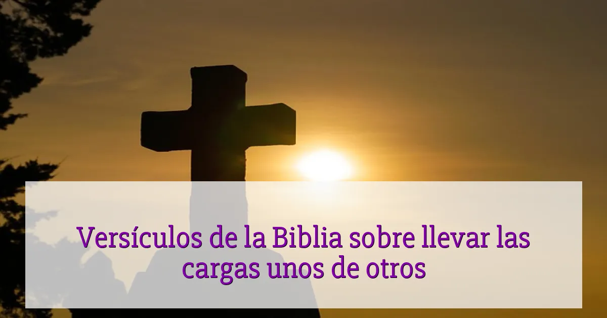 Versículos de la Biblia sobre llevar las cargas unos de otros