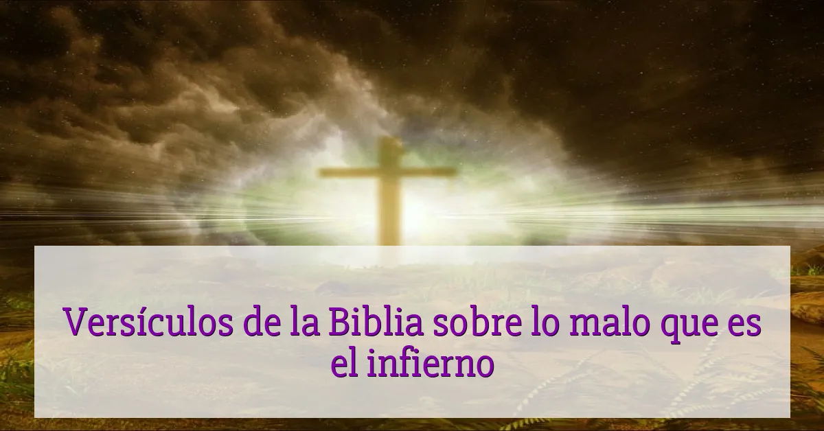 Versículos de la Biblia sobre lo malo que es el infierno