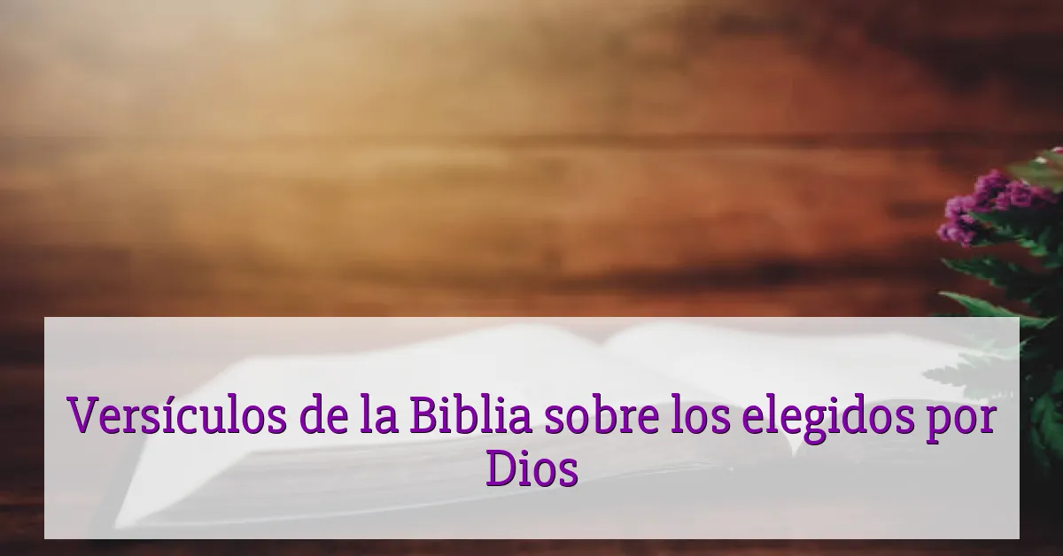 Versículos de la Biblia sobre los elegidos por Dios