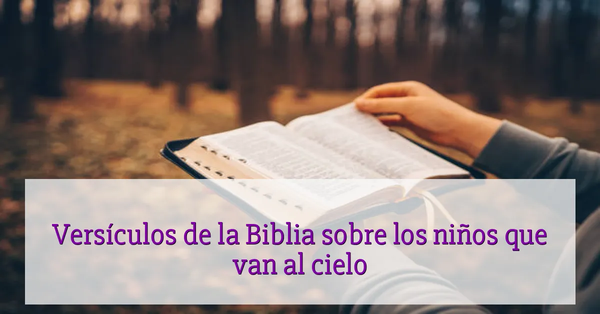 Versículos de la Biblia sobre los niños que van al cielo