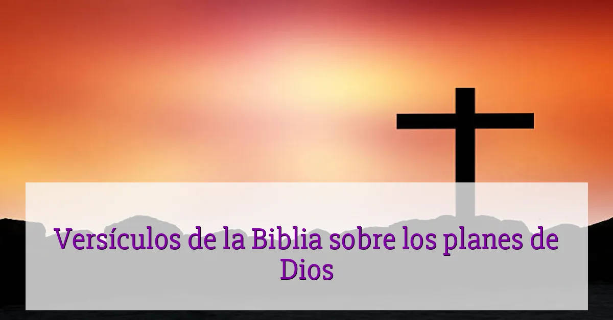 Versículos de la Biblia sobre los planes de Dios