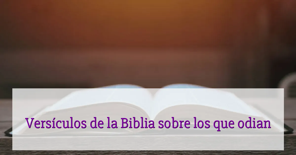Versículos de la Biblia sobre los que odian