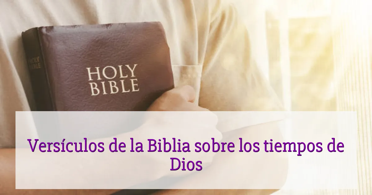 Versículos de la Biblia sobre los tiempos de Dios