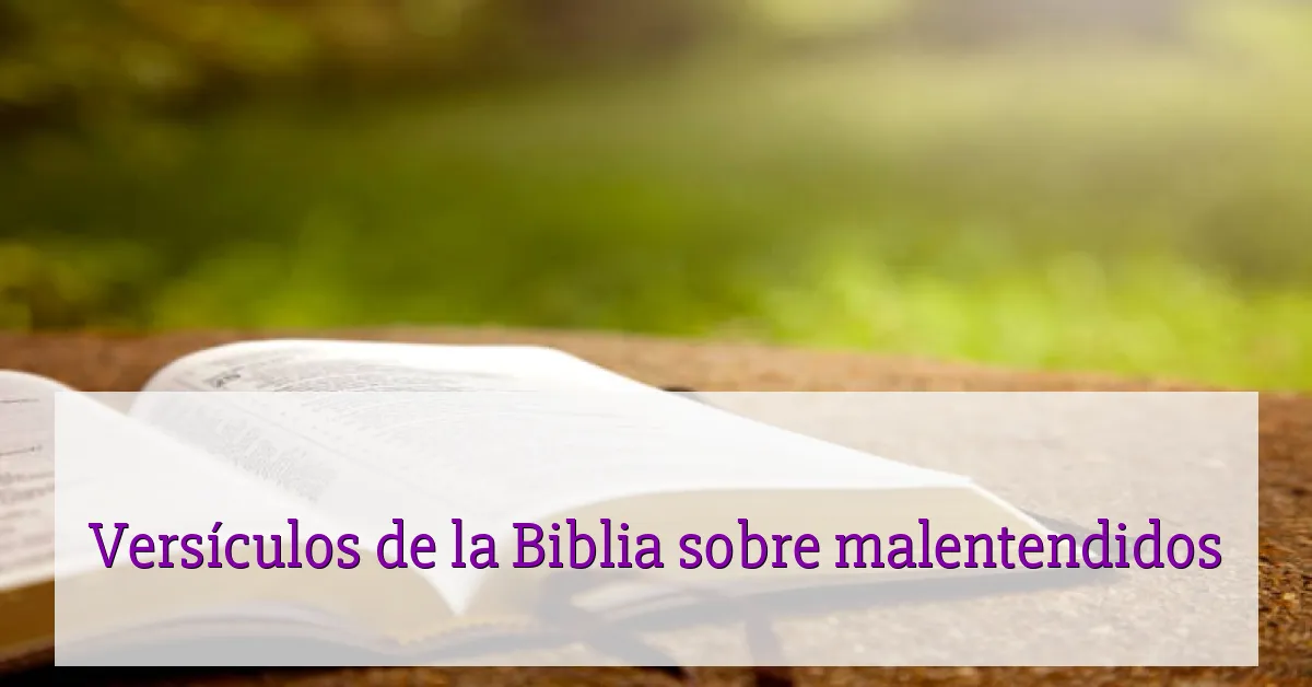 Versículos de la Biblia sobre malentendidos