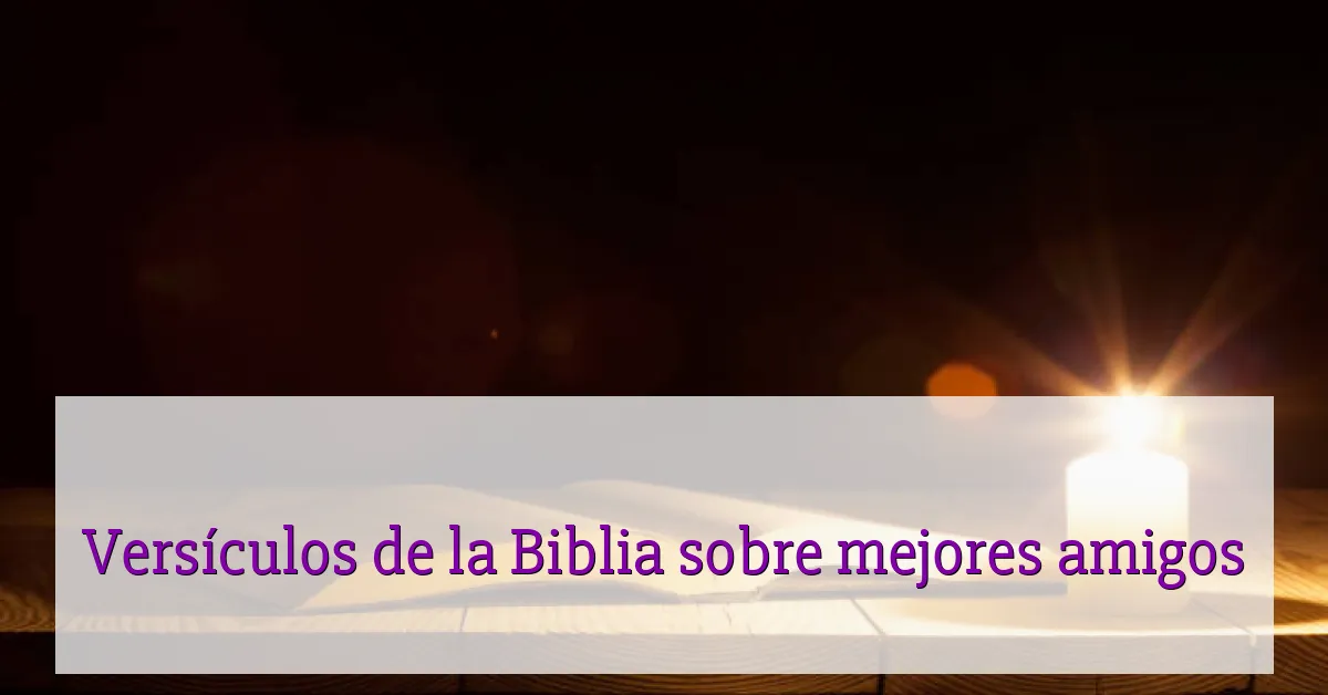 Versículos de la Biblia sobre mejores amigos